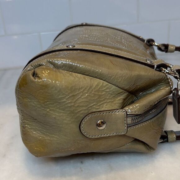 Coach Bag Purse Handbag Audrey Perforated Patent Leather Mini Satchel Pocketbook - Picture 8 of 16